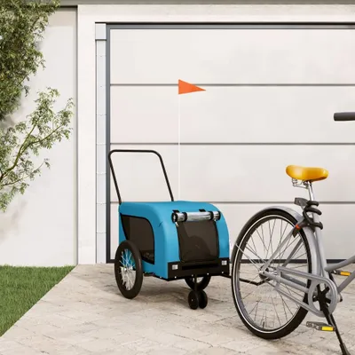 Produktbild von "Spring Sale"Robuste Fahrradanhänger - modernes Design - Transportanhänger - Hunde Blau und Schwarz Oxford-Gewebe & Eisen Promotion983347 - Fahrradanhänger