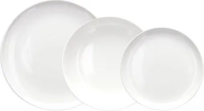 Productafbeelding van 18-delig Wit Porseleinen Tafelservies voor 6 Personen - Elegant en Modern Servies
