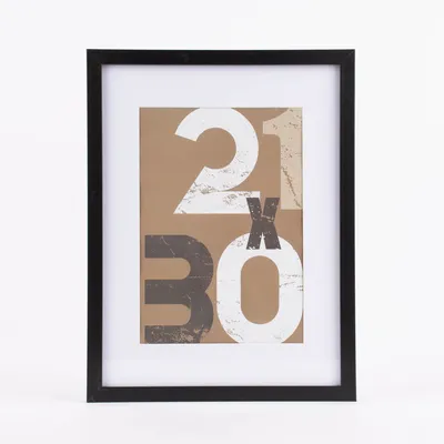 Produktbild von Bilderrahmen mit Passepartout Holz einfarbig schwarz 32,5x42,5x2,5cm