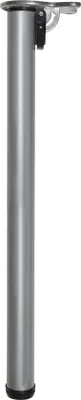 Produktbild von WAGNER Möbelbein KLAPP - Ø 50 x 700-720 mm, Anschraubplatte 97 x 140 mm, klappbar, Industriestahl, Edelstahl-Optik - 12181601