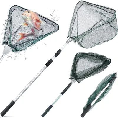Zdjęcie produktu dla Podbierak wędkarski, podbierak do łowienia pod wodą, podbierak wędkarski 190 cm, 4-sekcyjny teleskopowy