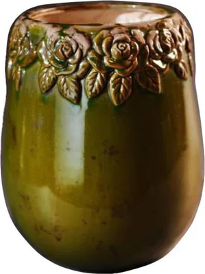 Immagine prodotto di Vaso in Vetroceramica decorata verde muschio 27x34,5 cm