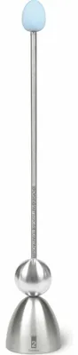 Immagine prodotto di Take2 Clack rompi guscio d'uovo in acciaio inox, paletta per uova con uovo in Vetroceramica, Retro Edition, azzurro, Ø 4,5 cm, altezza 29 cm