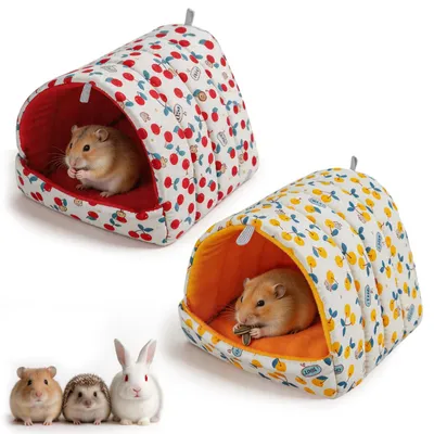 Imagen del producto de Cama para cobayas, semiabierta, cálida, de 13 x 11 x 10 cm, ideal para el invierno
