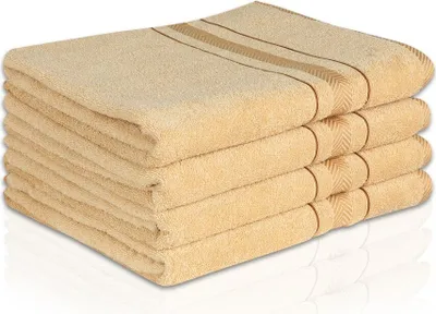Produktbild von 4 er SET BEIGE BADETUCH 500g/m² 100% BAUMWOLLE 100x150