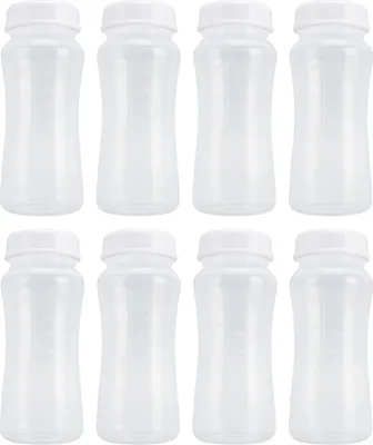 Obrázok produktu pre 8 ks fliaš na uskladnenie mlieka 5 cm široké hrdlo úniky 300 ml kapacita opakovane použiteľné