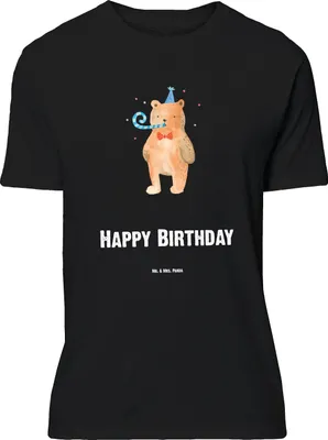 Produktbild von Mr. & Mrs. Panda Größe XL T-Shirt Bär Geburtstag - Schwarz - Geschenk, mit Spruch, Tshirt, Shirt, Alles Gute, Glückwunsch, Happy Birthday, Teddy