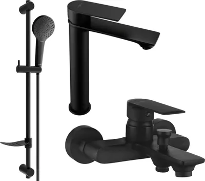 Image de Mexen Royo DF05 ensemble de baignoire, Noir - 72213DF05-70