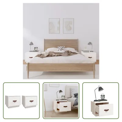 Produktbild von The Living Store Nachttische 2 Stk. Weiß 40x34x35 cm Massivholz Kiefer