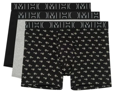 Produktbild von HOM 3er Pack Herren Long Boxer Boxerline Rayan 2 Größe M-XXL Schwarz