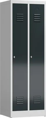 Produktbild von Spind, Spindschrank, Kleiderspind 2 Abteile,180x59x50cm, lichtgrau/anthrazitgrau