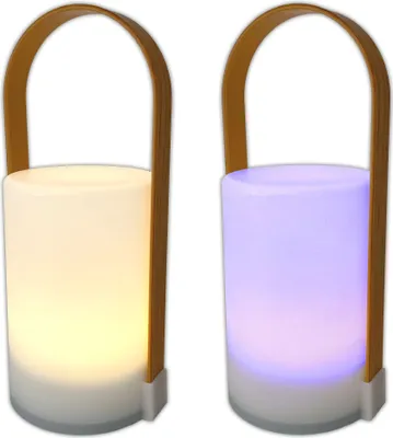 Two LED lanterns side-by-side on a white background.