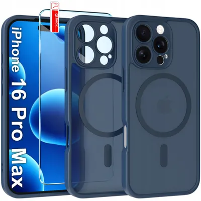 Obrázek produktu pro Matné magnetické pouzdro pro iPhone 16 Pro Max | Kompatibilní s MagSafe, odolné + sklo