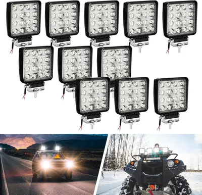 Produktbild von TolleTour TolleTour 10 Stück 48W LED Arbeitsscheinwerfer Offroad Arbeitslicht 10V-30V Rückfahr Scheinwerfer Zusatzscheinwerfer Für Trecker KFZ Bagger