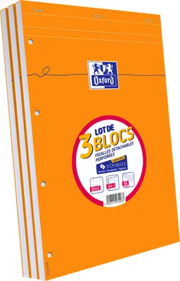 Zdjęcie produktu dla Oxford Notizblock, 210 x 315, kariert - mit Rand, 2+1 GRATIS