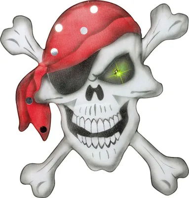 Produktbild von Piraten - Totenkopf Mit Gekreuzten Knochen Aus Chiffon Mit Juwel - Auge