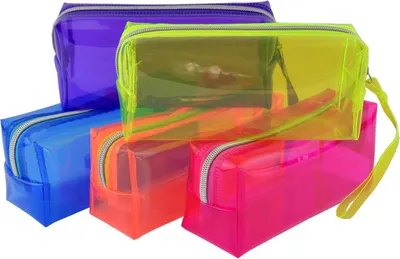 Produktbild von Transparente PVC Federmäppchen - Multifunktional - Lila - Set von 3