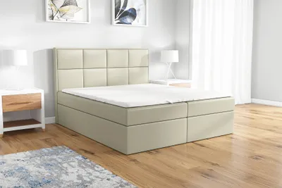 Produktbild von Boxspringbett LAR 120x200 mit 2 Bettkästen, Bonell-Matratze und Topper. Möbel vom Hersteller- Handarbeit! Bett Komplett-Set mit Matratze, Bettkasten & Kopfteil. Modern und robust.