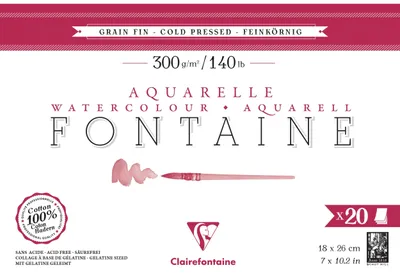 Obrázek produktu pro Clairefontaine 975449C, Sešit s uměleckým papírem, 300 g/m², 20 listy