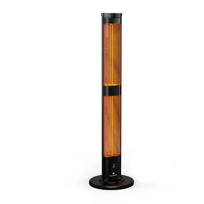 Produktbild von Blumfeldt BlazeTower Infrarotheizung Standgerät - 3000 W Leistung, Einstellbare Heizstufen, Wetterfest IP45, Umkippschutz, Fernbedienung & 24-Stunden-Timer - Ideal für Terrasse & Garten
