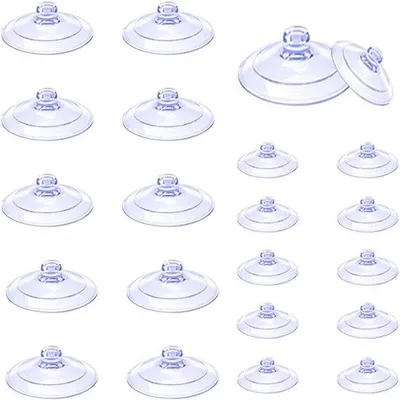 Produktbild von Famanu Set von 20 transparenten Saugnäpfen ohne Haken - 20 und 40 mm