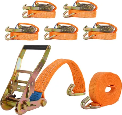 Produktbild von 5x Spanngurt Ratschen Zurrgurt 8m 5000kg 5t 5to ORANGE 2-tlg.