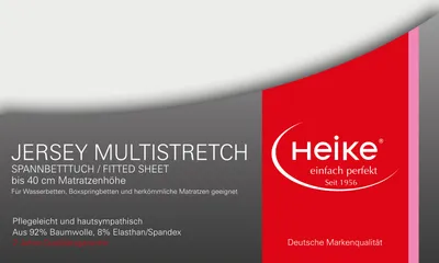 Produktbild von Heike hochelastisches Spannbettlaken, Multistretch, bis 40cm Höhe, 240gr/m2 (Weiß,140x200 cm-160x220 cm)