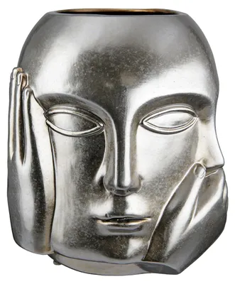 Immagine prodotto di Gilde Gesichtsvase, "Ponto", Keramik, silberfarben, VE 1, H. 23 cm, D. 20 cm 28981 4063387289815
