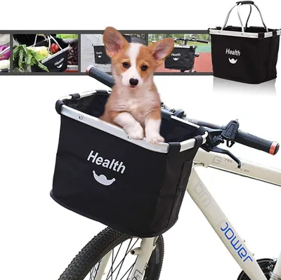 Produktbild von Faltbarer Fahrrad Lenkerkorb Tasche für Kleinen Hund & Einkaufen
