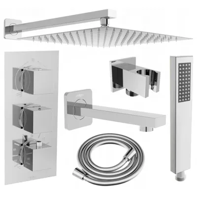 Obrázok produktu pre Mexen Cube DR02 vaňovo-sprchová podomietková súprava s dažďovými tryskami 30 cm, chrómová - 77503DR0230-00