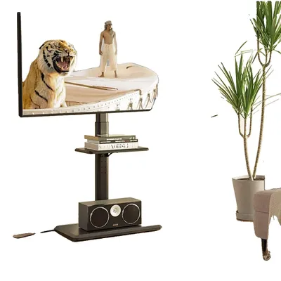 Image de Support TV au sol, design pivotant, réglable en hauteur