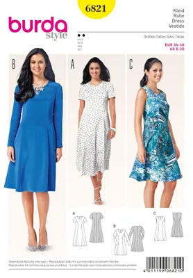 Produktbild von Schnittmuster Burda 6821 Kleid