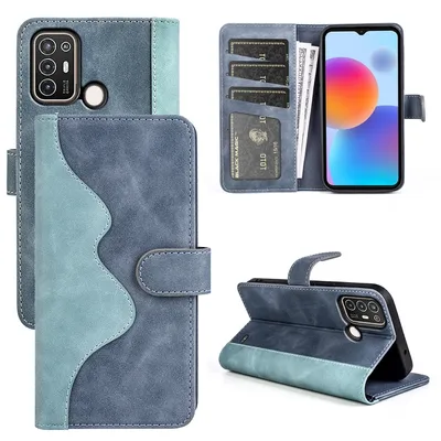 Obrázok produktu pre Pre ZTE Blade A52 Design Mobile Phone Case Blue Synthetic Leather Case Cover Case