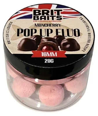 Zdjęcie produktu dla BritBaits, przynęta pływająca "Pop Up" o smaku MonCherry, średnica 16 mm