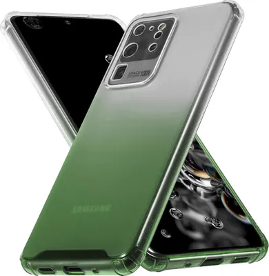 Produktbild von Conie Farbverlauf Schutzhülle für Samsung Galaxy S20 Ultra Silikon Case Kamera Schutz Cover Hülle in Grün matt