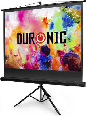 Produktbild von Duronic TPS60 Leinwand, 60" Stativleinwand, Stativ Beamerleinwand mit 122 x 91 cm Fläche im 4:3 Format, Heimkino mit 4K Full HD 3D, Projektorleinwand für Schule und Büro, Präsentationsleinwand