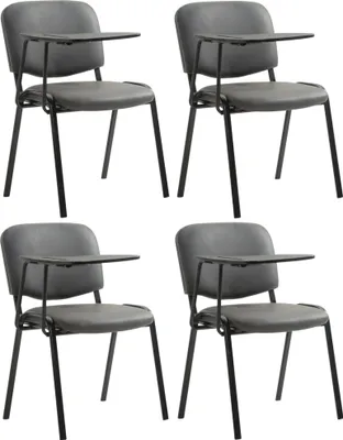 Produktbild von CLP 4er Set Stühle Ken mit Klapptisch Kunstleder gepolstert grau