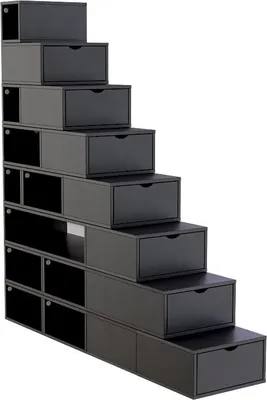 Produktbild von Treppenregal 200 cm - Schwarz