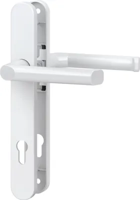Produktbild von BASI - Schmalrahmen-Drücker-Garnitur - rund - Alu Weiß - Lochung: PZ - 92/8 mm - 7830-0109