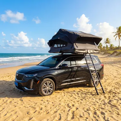 Immagine prodotto di Tenda da tetto per auto grigio/nero Tenda da tetto Softcase per auto 190x210x110cm incl. tenda da sole