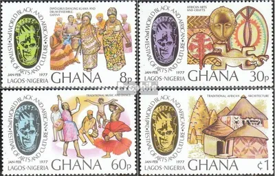 Produktbild von Briefmarken Ghana 1977 Mi 678A-681A (kompl.Ausg.) postfrisch Festival