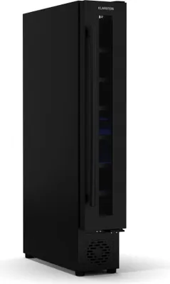 Produktbild von Klarstein Vinovilla 7 Uno Weinkühlschrank Einbau - 7 Flaschen, 1 Zone, 5-18 °C, LED-Beleuchtung, Leiser Betrieb, Mattschwarz, Schmaler Weinkühlschrank