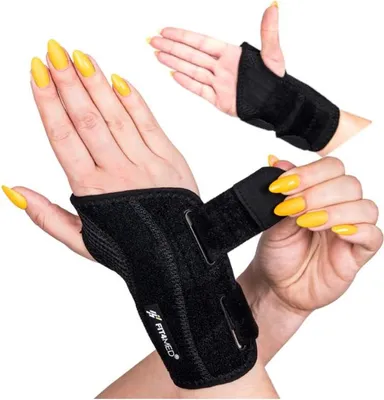 Immagine prodotto di FIT4MED | Tutore per polso - Nero - Taglia M/l - Due stecche di sostegno - Materiale Airmesh
