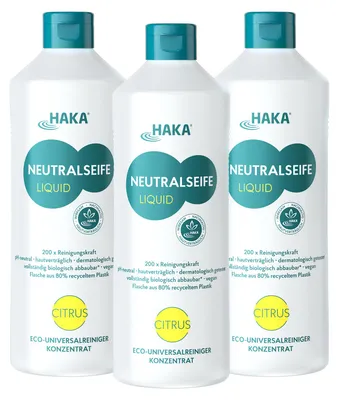 Produktbild von HAKA Neutralseife Liquid Citrus 3x1l Universalreiniger für Haushalt, Garten & Auto