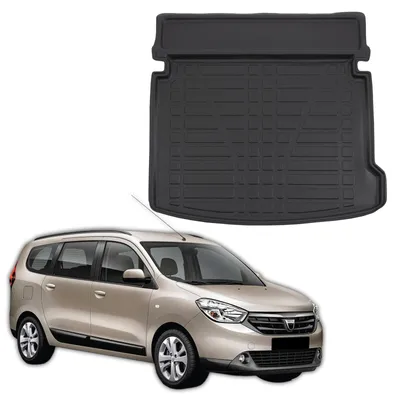 Produktbild von SCOUTT | Kofferraumwanne Laderaumwanne Kompatibel mit Dacia Lodgy ab 2013, mit Hoher Rand, Kofferraum-Schutzmatte, Geriffelt, Aufrollbar, Schwarz