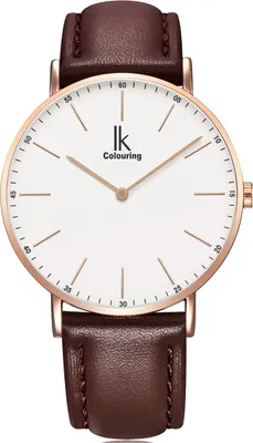 Produktbild von Alienwork Classic St.Mawes Quarz Armbanduhr elegant Quarzuhr Uhr modisch Zeitloses Design klassisch rose gold braun Leder U04816G-06