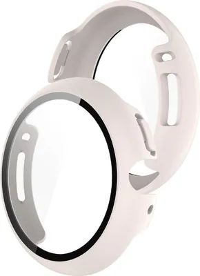 Produktbild von Schutzhülle mit Glas für Google Pixel Watch 4 41 mm, Bizon Case Watch Adamo, Mattbeige