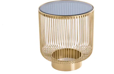 Image de Table basse 40 cm en verre doré, design moderne pour le salon - ACHETER MAINTENANT