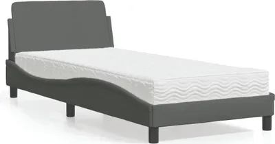 Produktbild von vidaXL Bett mit Matratze "Dover" Dunkelgrau 80x200 cm Stoff