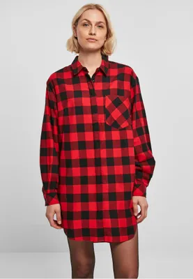 Zdjęcie produktu dla Urban Classics Ladies - Oversized Flannel Hemd Kleid - M